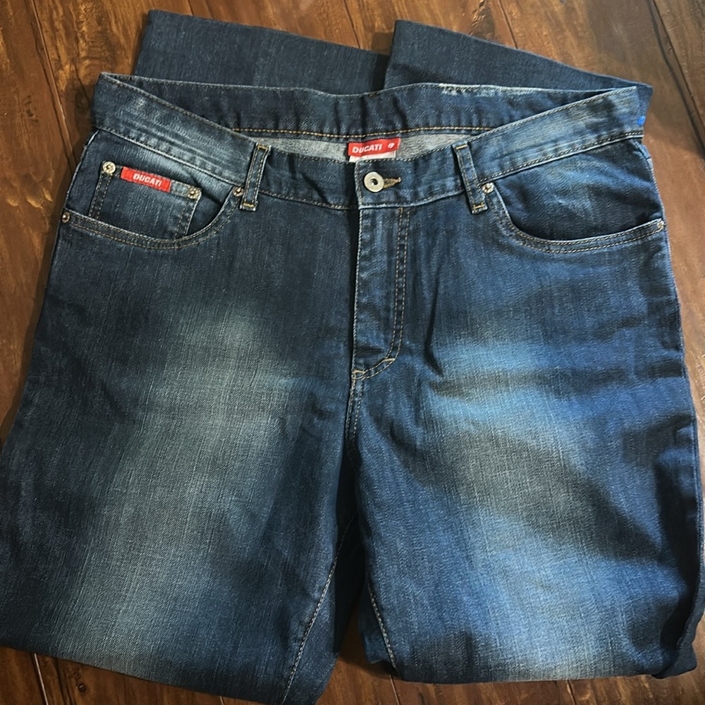 Ducati Desmo Motorcycle Riding Jeans Blue Denim Approx 36x28 - Picture 3 of 9